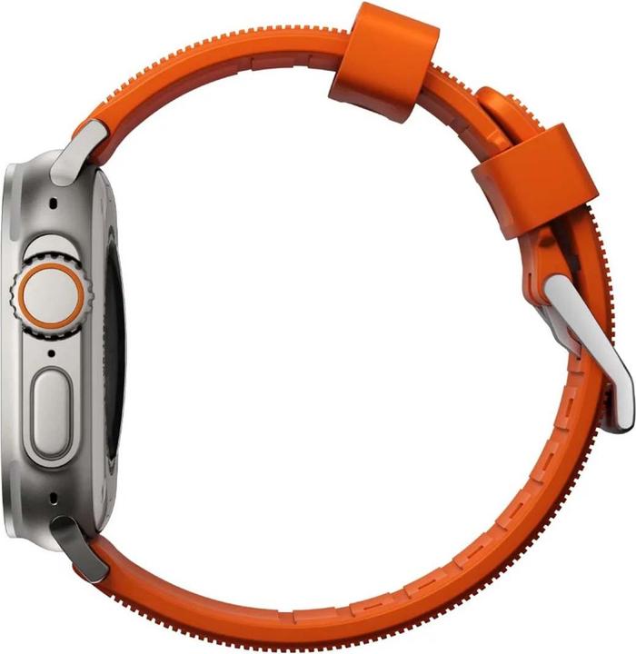 Immagine prodotto Nomad Cinturino rugged -ranneke, Apple Watch 49 / 45 / 44 /, oranssi / hopea (45 mm, 44 mm, 42 mm, 49 mm, Pneumatico)