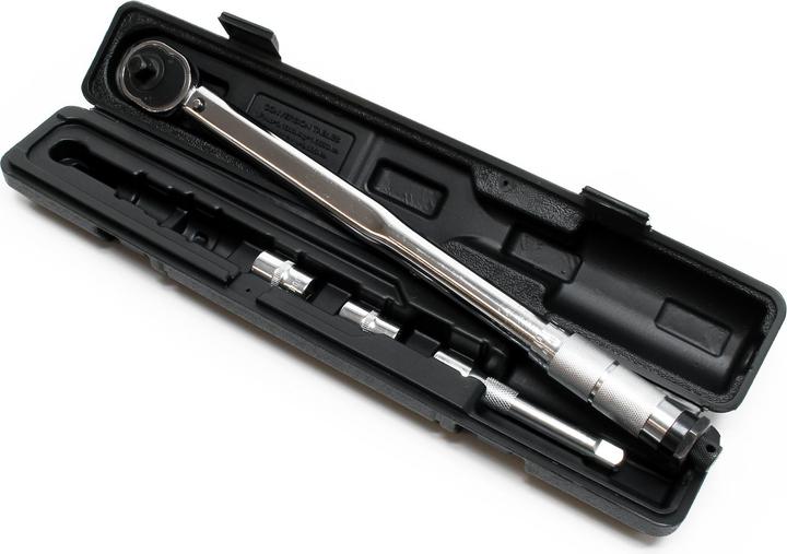 Actual product image Wiltec Torque Wrench 1/2" (12.7mm) Adjustable from 28-210Nm with 127 mm Extension and 2 Sockets (1/2", 28 - 210 Nm)