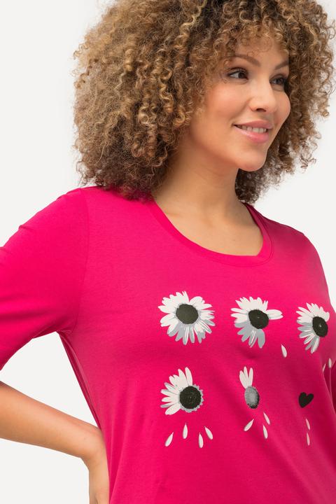 Produktbild Ulla Popken T-Shirt, Blüten, Classic, Rundhals, Halbarm (46, 48)