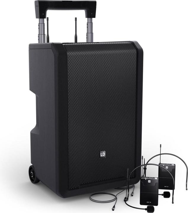 Produktbild LD Systems ANNY® 10 BPH 2 B6 - 10" Mobiler Bluetooth® PA-Lautsprecher mit Akku, Mixer und 2x Headset-Mikrofon ( (1x 80 W)