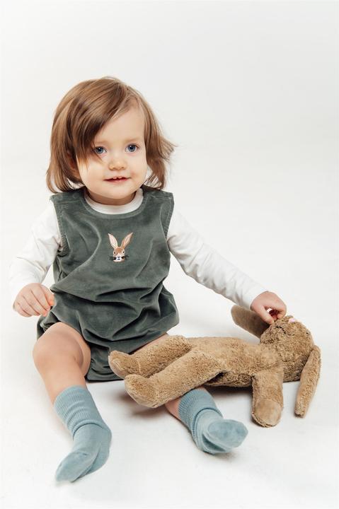 Image du produit Hebe Strampler aus Cord mit Hasenstickerei und Klappe (80)
