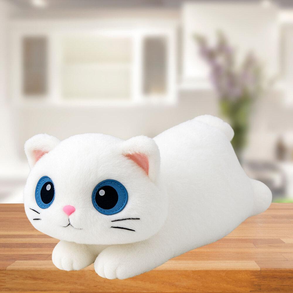Lean Toys Lean Plüsch Maskottchen Huggable Katze Grosse Augen Weiss 45Cm (45 cm)