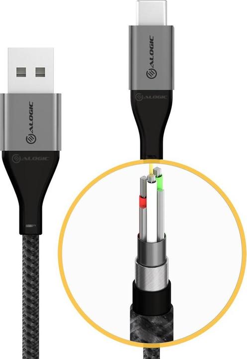 Actual product image Alogic USB cable USB 2.0 to USB-A /480Mbps (0.30 m, USB 2.0)