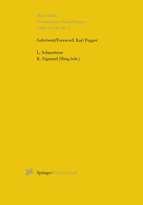 Produktbild Gesammelte Abhandlungen I - Collected Works I (Deutsch, Englisch, Hans Hahn, 2016)