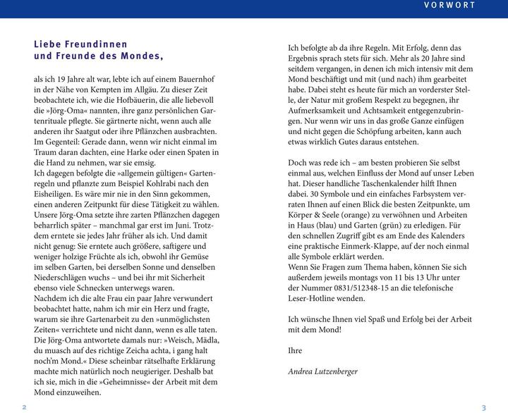 Actual product image Mondkalender 2026 (German, Andrea Lutzenberger, 2025)