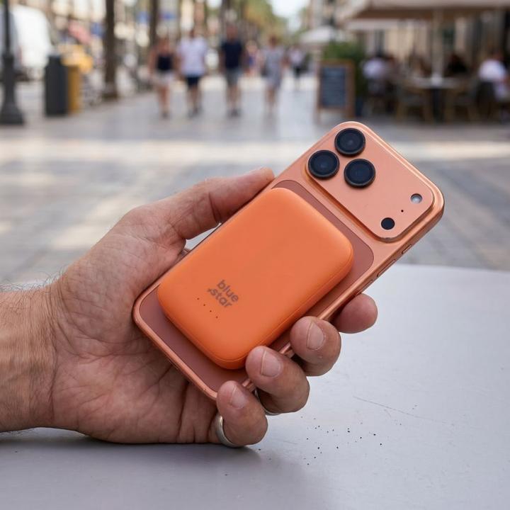 Produktbild Power bank Blue Star Powerbank compatible with MagSafe Blue Star Slim DG-P8 15W 5000 mAh orange (5000 mAh, 15 W, 19.25 Wh)