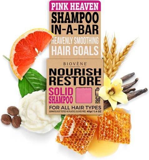 Produktbild Biovène Biovene Biovene, Pink Heaven, Hair Shampoo Bar, Nourishing, 40 g For Women (Festes Shampoo)