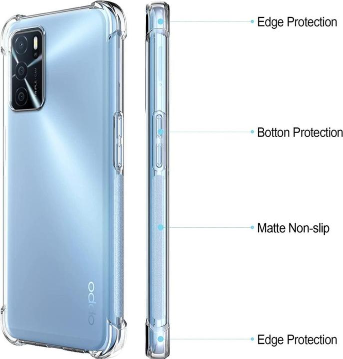 Productafbeelding Screenguard Oppo A54s Hoesje Kristal Zachte Airbag Bumper (Oppo A54s)