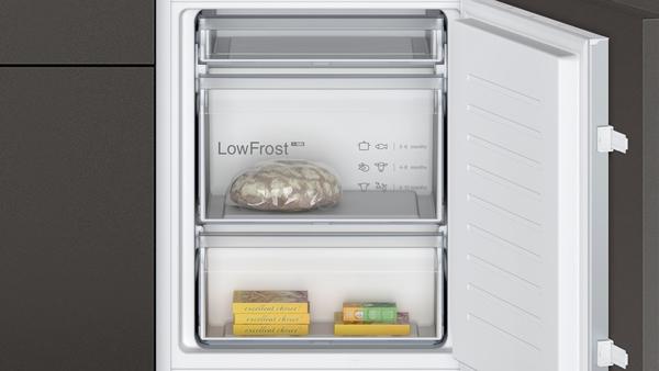 Actual product image Neff N 30, built-in fridge-freezer with bottom freezer compartment, 177.2 x 54.1 cm, drag hinge, KI586 (267 l)