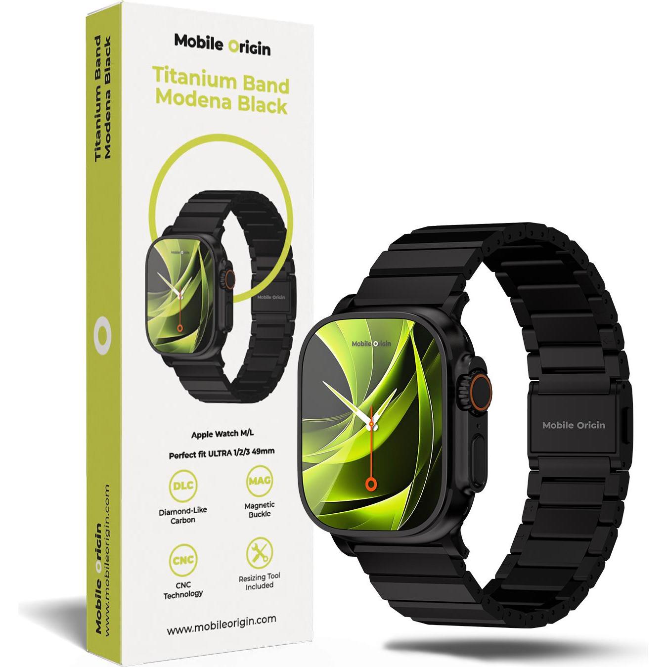 Mobile Origin Titanium Band Modena - black - Apple Watch Ultra 49mm (Titanio), Cinturini per orologi, Nero