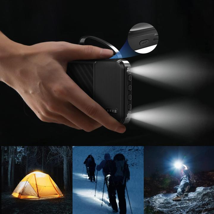 Image du produit Dudao K11 10000mAh Powerbank mit integrierten Kabeln - Schwarz (10000 mAh, 10 W)