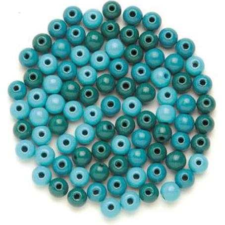Thumbnail - Glorex Holzperle 8mm 80St türkis-mix FSC Buche