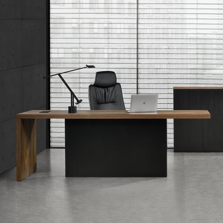 Produktbild Neu.Haus Schreibtisch Rheine 220x80 cm mit Ablage Schwarz Holzfarben