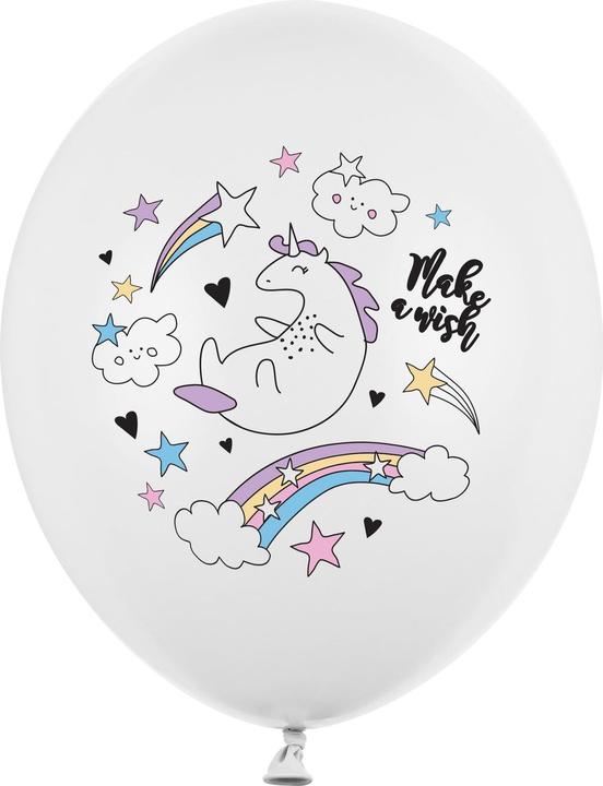 Actual product image Partydeco Balloon Unicorn Pastel White Ø 30 cm, 6 pieces (6x)