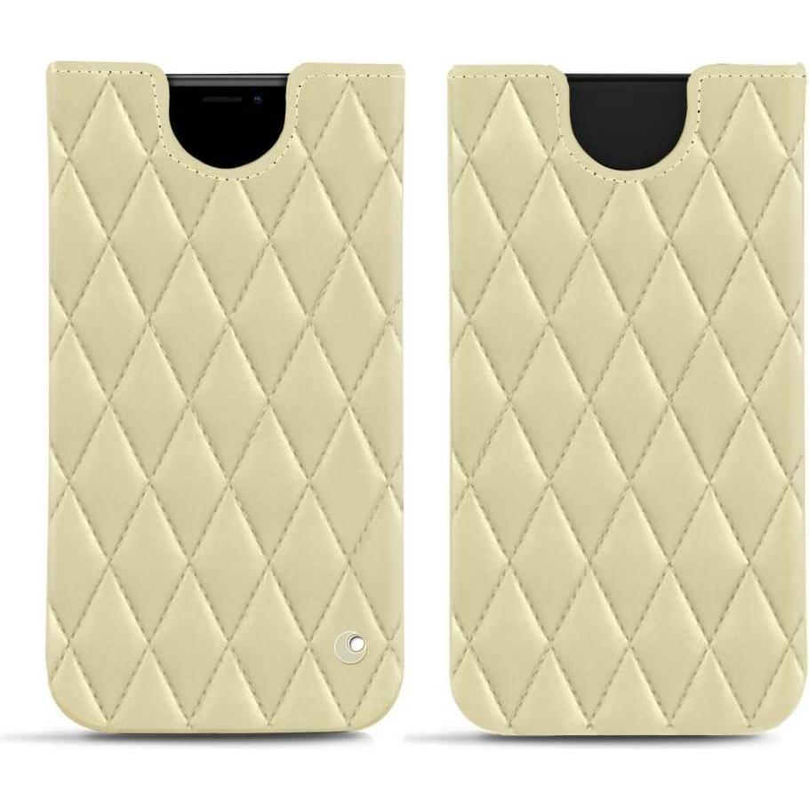 Noreve Lederschutzhülle (Apple iPhone XR), Smartphone Hülle, Beige