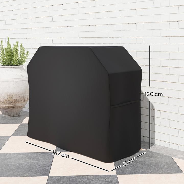 Produktbild Outsunny Grillabdeckung Polyester Schwarz