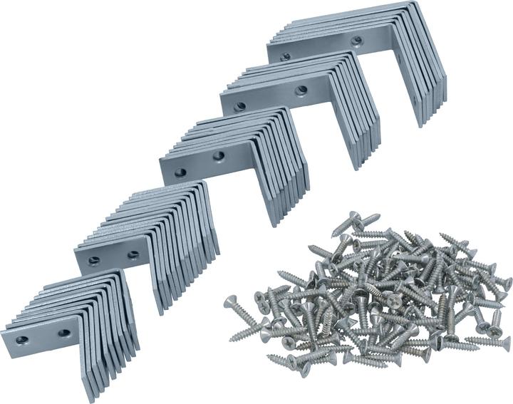 Immagine prodotto Helpmate Stuhlwinkel-Set inkl. Schrauben, 250-teilig, Stahl, blau verzinkt (250 pz.)