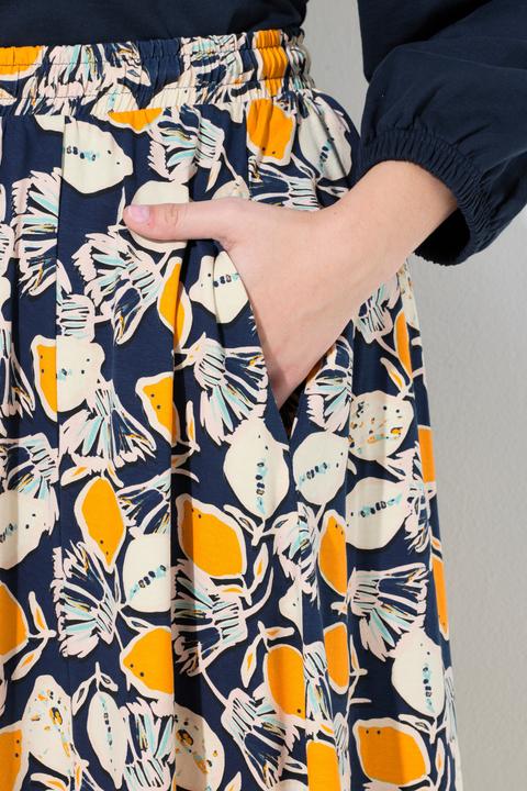 Produktbild Ulla Popken Midirock, Zitronen, Elastikbund, Taschen (60)