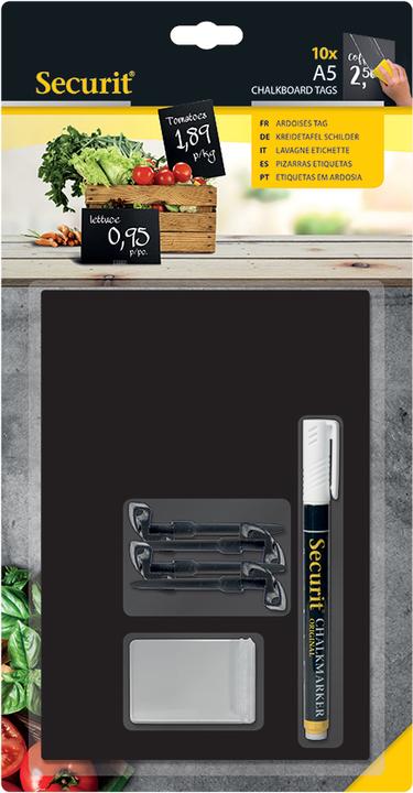 Image du produit Securit Chalk board tags (Tableau blanc, 21 x 15 cm)