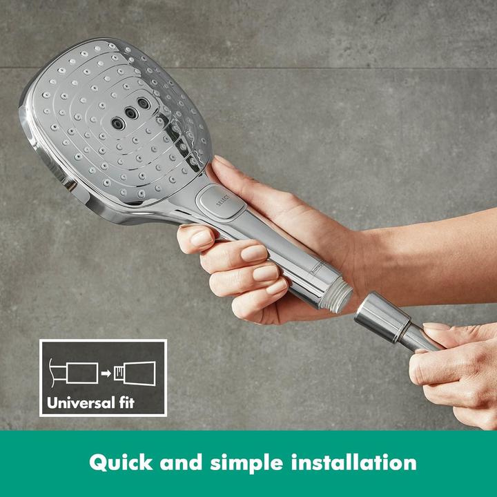 Produktbild hansgrohe Raindance Select E Duschkopf mit EcoSmart (3 Strahlarten) (3 Strahlarten)