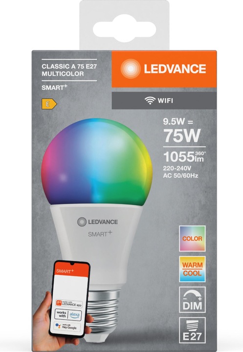 Image du produit Ledvance Smart+ Wifi Classic (E27, 9.50 W, 1055 lm, 1 x, E)