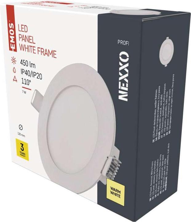 Produktbild Emos LED-Einbauleuchte NEXXO, runden, weiss, 7W, warmweiss (450 lm)