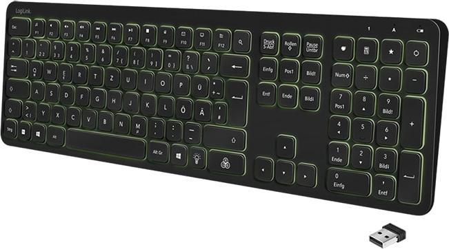 Actual product image LogiLink Keyboard Wireless Gaming Black (DE, Wireless)
