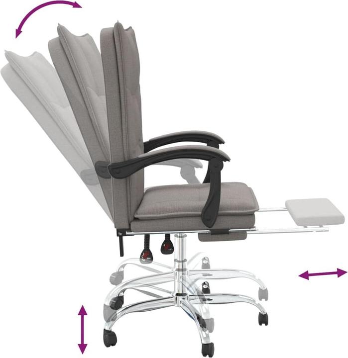 Actual product image vidaXL Bürostuhl mit Liegefunktion (46.50 - 56 cm)