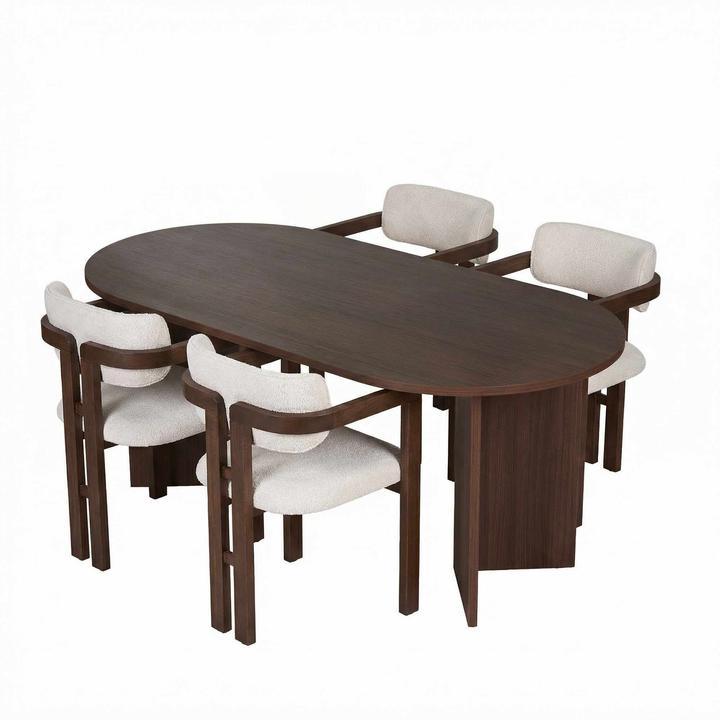 Nordure Meridia 4 Dining Table & Chairs Set (5 Pieces)