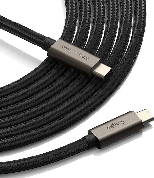 Image du produit Ringke USB-C 3.2 Gen. PD240W Cable 200cm - Black (2 m, USB 3.2 Gen 2x2, 240 W)