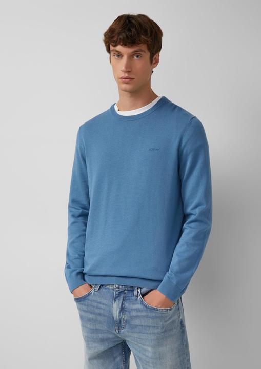 Produktbild s.Oliver Strickpullover Baumwollpullover mit Logo-Stickerei (XL)