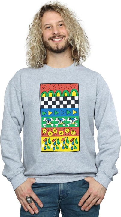Actual product image Disney Mens Donald Duck Vintage Pattern Sweatshirt (3XL)
