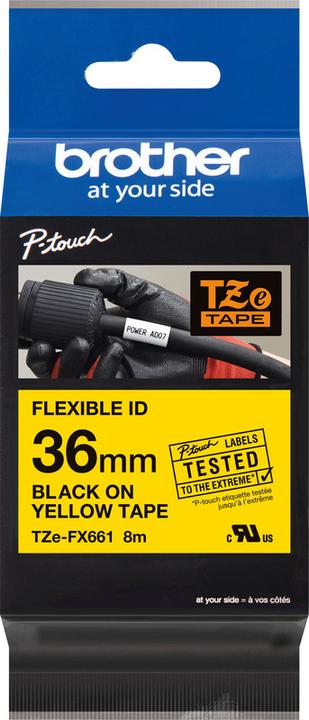Actual product image Brother P-Touch (3.60 cm, Black, Yellow)