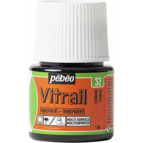 Thumbnail - Pebeo, Künstlerfarbe + Bastelfarbe, Vitrail Transparentfarben (Korallenfarben, 45 ml)