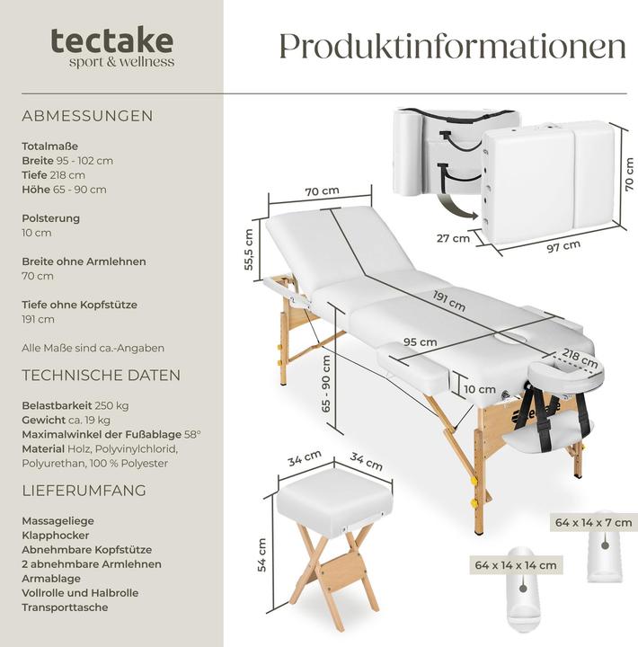 Produktbild tectake Massageliege