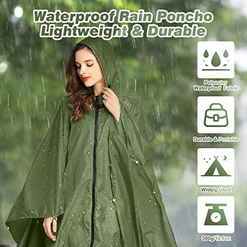 Produktbild Alopini Regenponcho Atmungsaktives Regencape Leichte Regenjacke Regenjacke Regenmantel als Picknickdecke