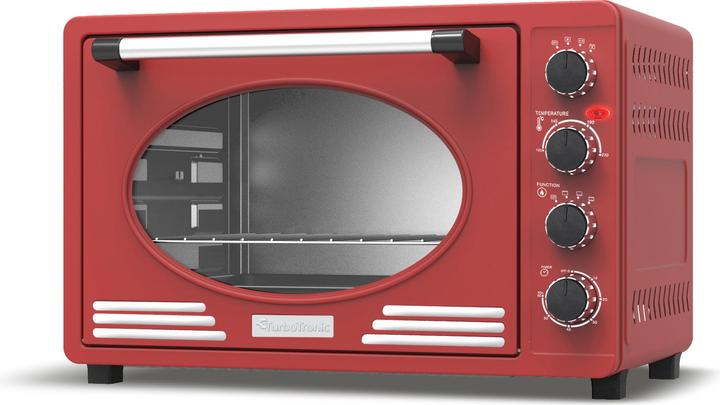 Produktbild TurboTronic By Z-Line Retro Minibackofen mit Umluft 45L Red