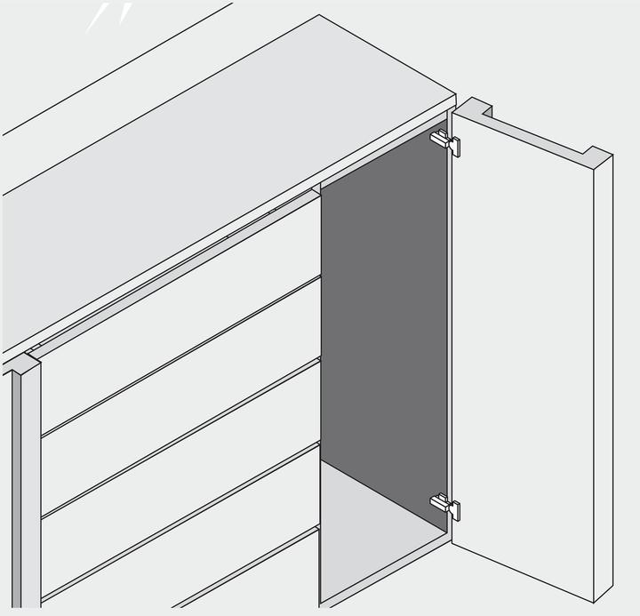 Produktbild Blum Topfbänder CLIP top für Profiltüren, Eckband 95 °
