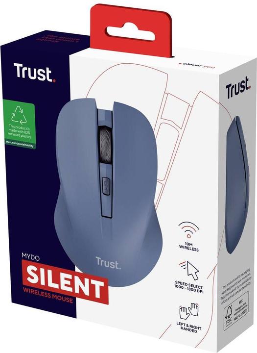 Produktbild Trust Mydo Silent Wireless Mouse Blue (Kabellos)