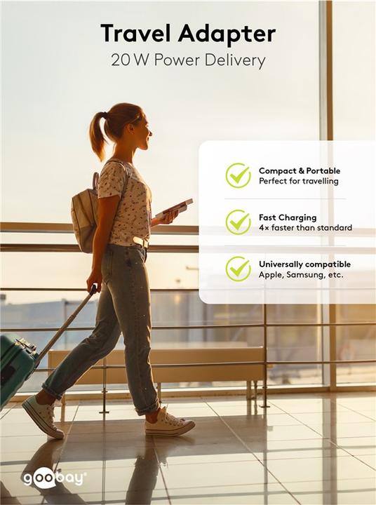 Actual product image Goobay USB-C Nano fast charger (20 W)