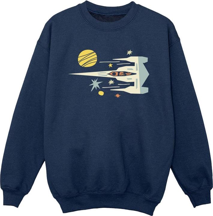 Actual product image Star Wars Boys The Mandalorian Cutout Ship Sweatshirt (128)