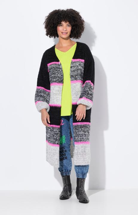 Image du produit Angel of Style Strickjacke, lang, Neonstreifen, offene Form (50, 52)