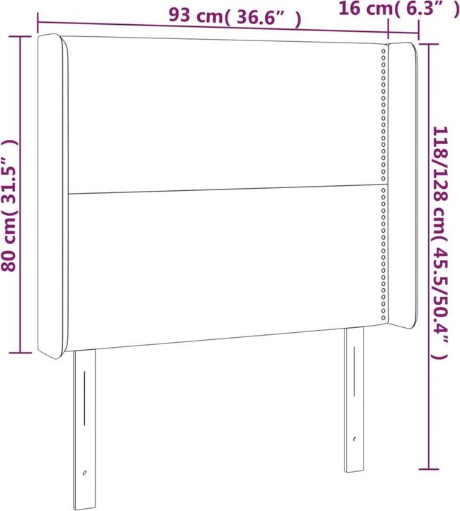 Produktbild vidaXL LED Kopfteil (93 x 16 x 128 cm)