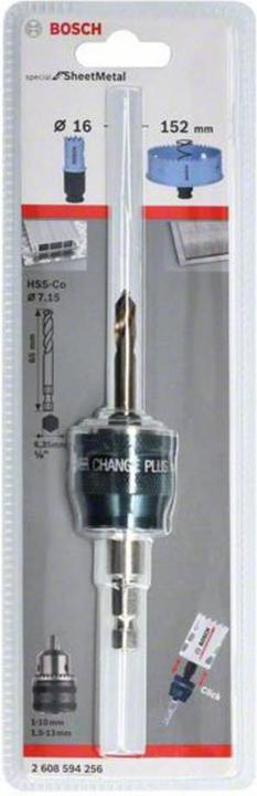 Produktbild Bosch Professional Zubehör PC Plus-Dorn 3/8-Zoll, 8,7 mm, Zentrierbohrer HSS-G 7,15 x 65 mm (7.15 mm)