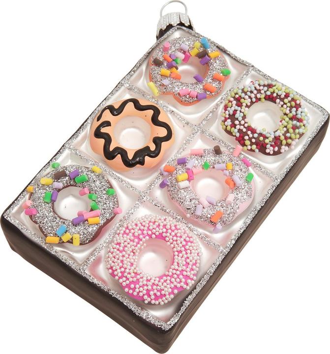 Krebs Glas Lauscha Weihnachtsbaumschmuck "Pralinenschachtel/ Schokolade" - ca. 9 cm