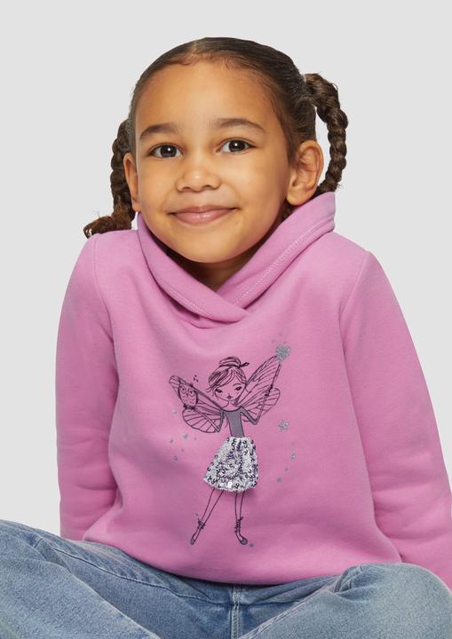 Image du produit S.Oliver Sweatshirt Wärmendes Sweatshirt mit Schalkragen und Glitzer-Artwork (98)