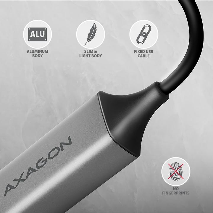Image du produit Axagon ADE-TXCA, USB-C + USB-A 3.2 Gen 1 - Gigabit Ethernet s????ov?? karta, Asix AX88179, auto instal (USB-C, USB, RJ45 (1x))