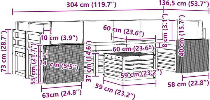 Produktbild vidaXL Outdoor-Sofa