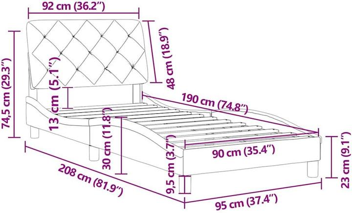Image du produit vidaXL Bettgestell (90 x 190 cm)