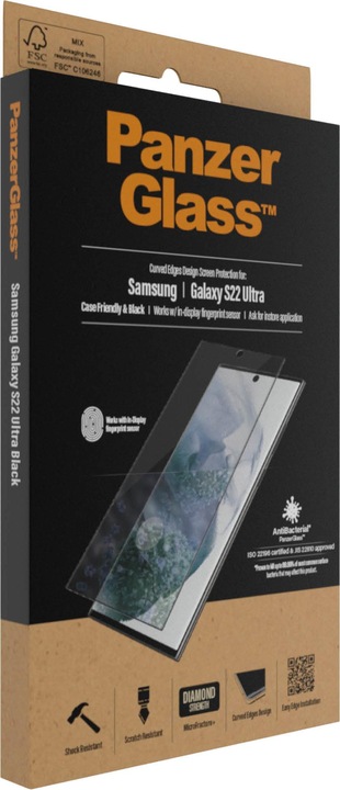 Actual product image PanzerGlass Case Friendly (1 Piece, Samsung Galaxy S22 Ultra)
